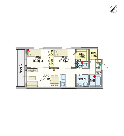ヘーベルVillage用賀 間取図